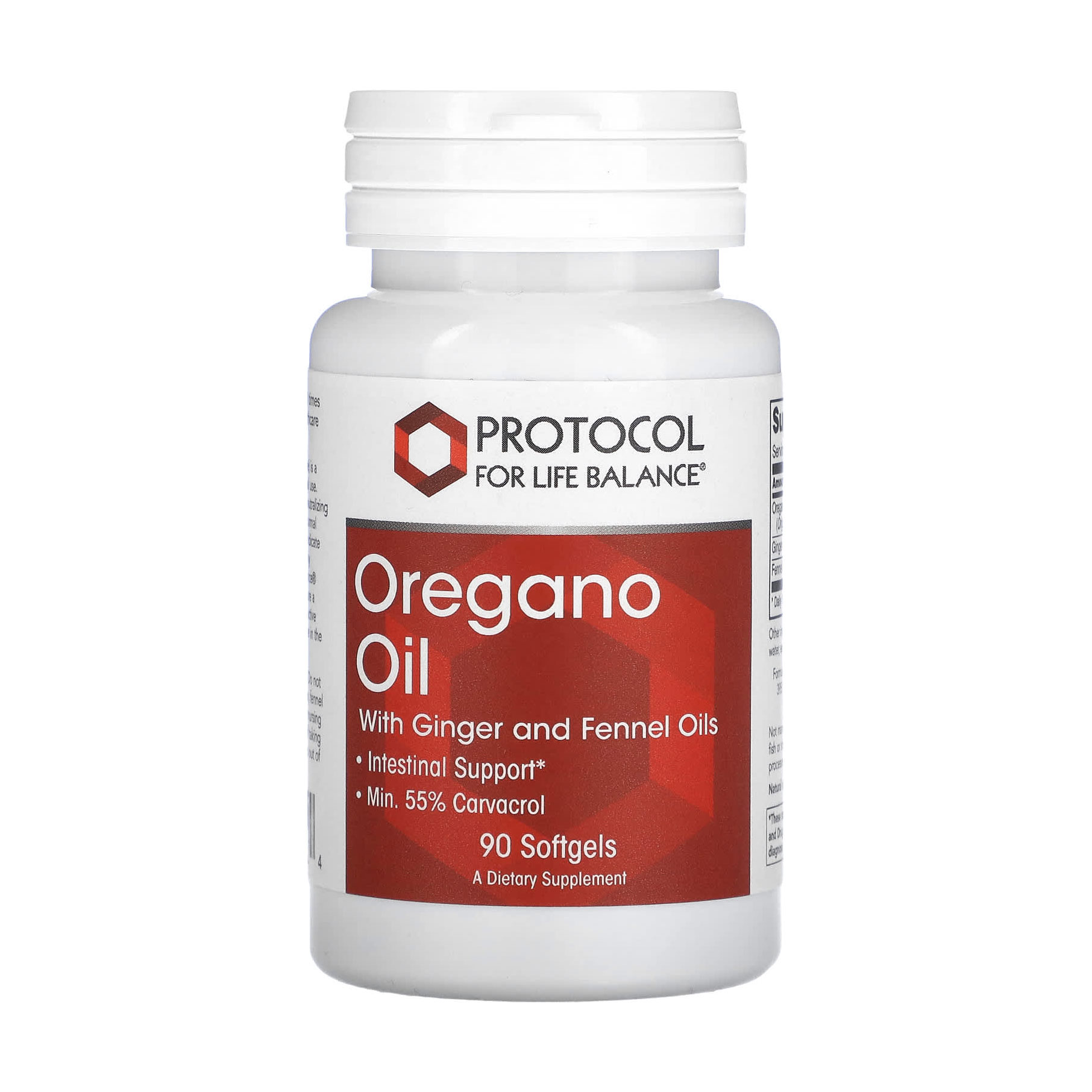 Олія орегано з оліями імбиру та фенхелю Protocol For Life Balance Oregano Oil with Ginger And Fennel Oils, 90 гелевих капсул